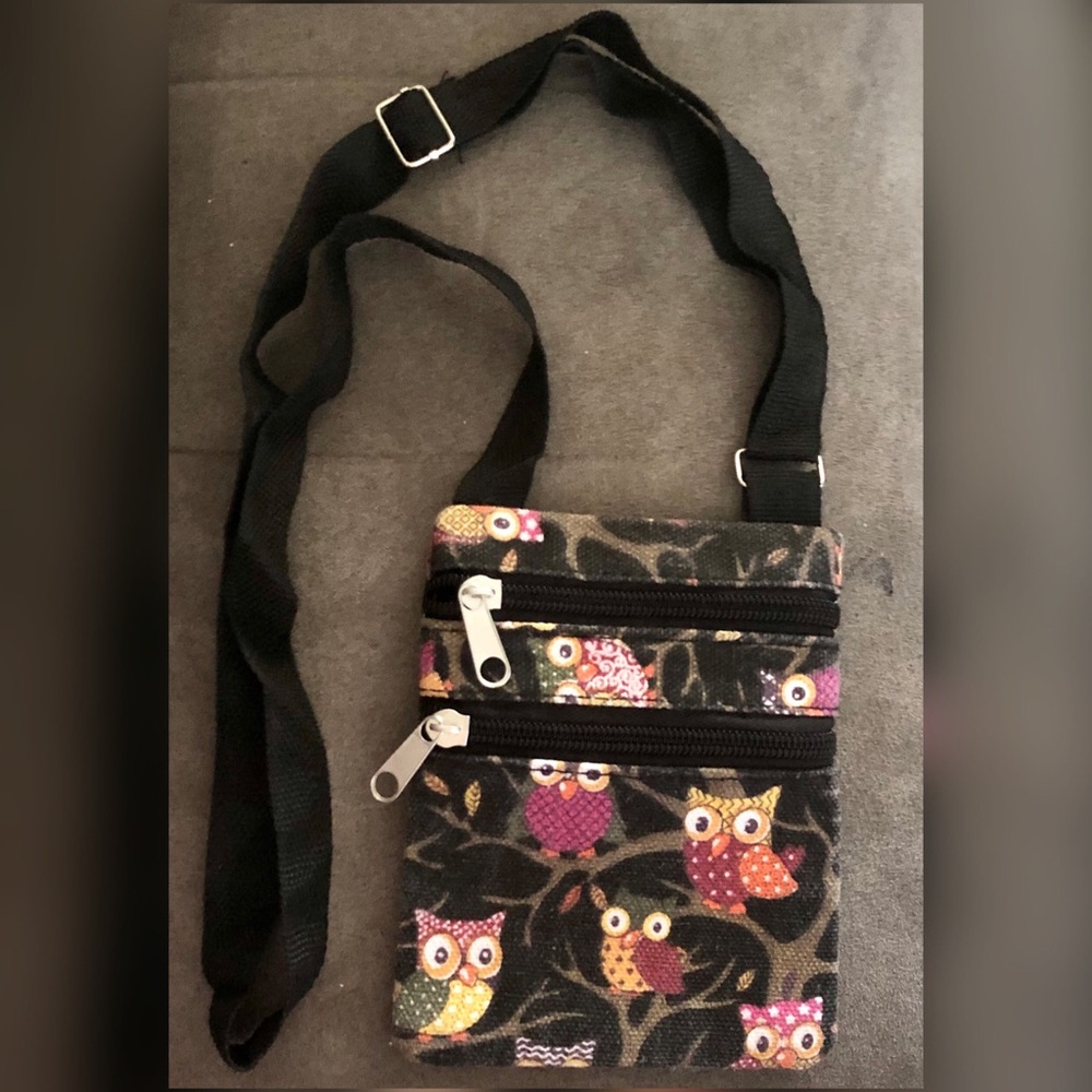 Owl Canvas Crossbody Bag NWOT